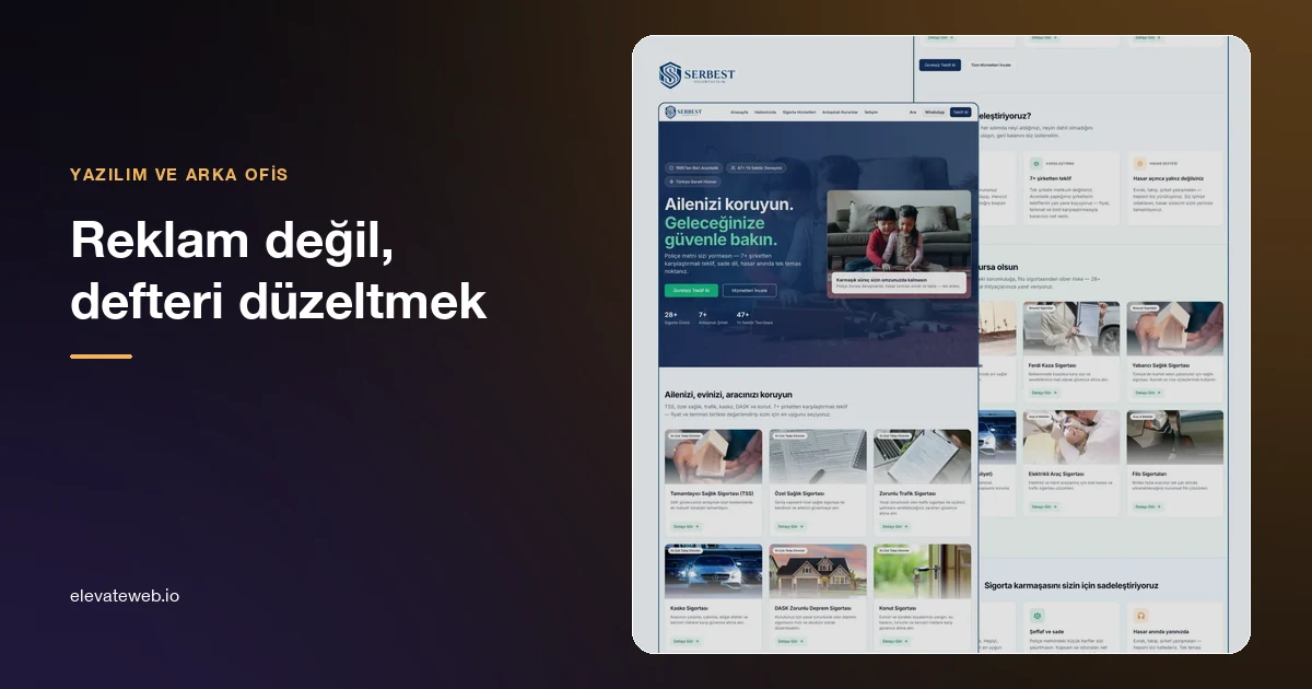 Serbest Sigortacılık için kurulan acente arka ofis sisteminin web arayüzü