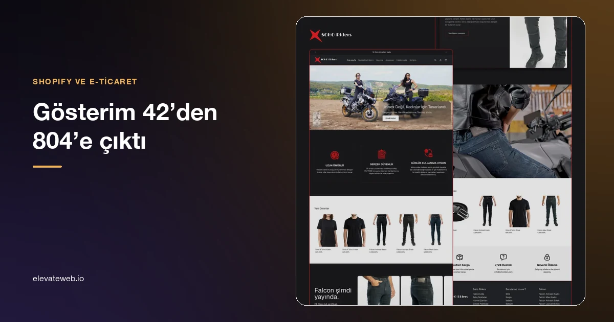 Soho Riders e-commerce site: product listings and category pages